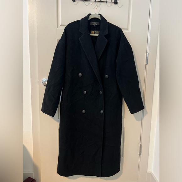 R&B black Thea Italian wool coat - Picture 7 of 10
